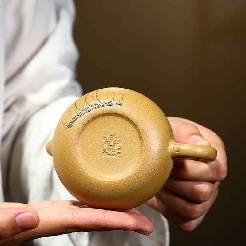 180ml Chinese Yixing Xishi Pot Purple Clay Lotus Pattern Teapot Kung Fu Tea Set