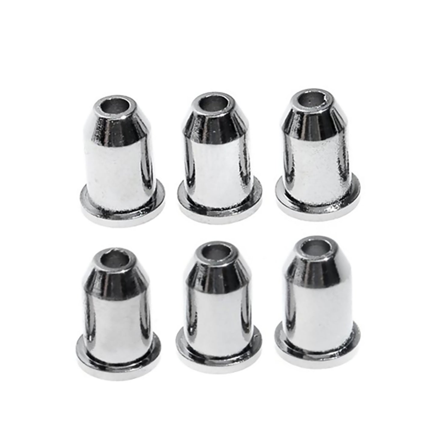 6PCS Guitar Through Body Ferrules Replacement Metal String Bushing For Electric