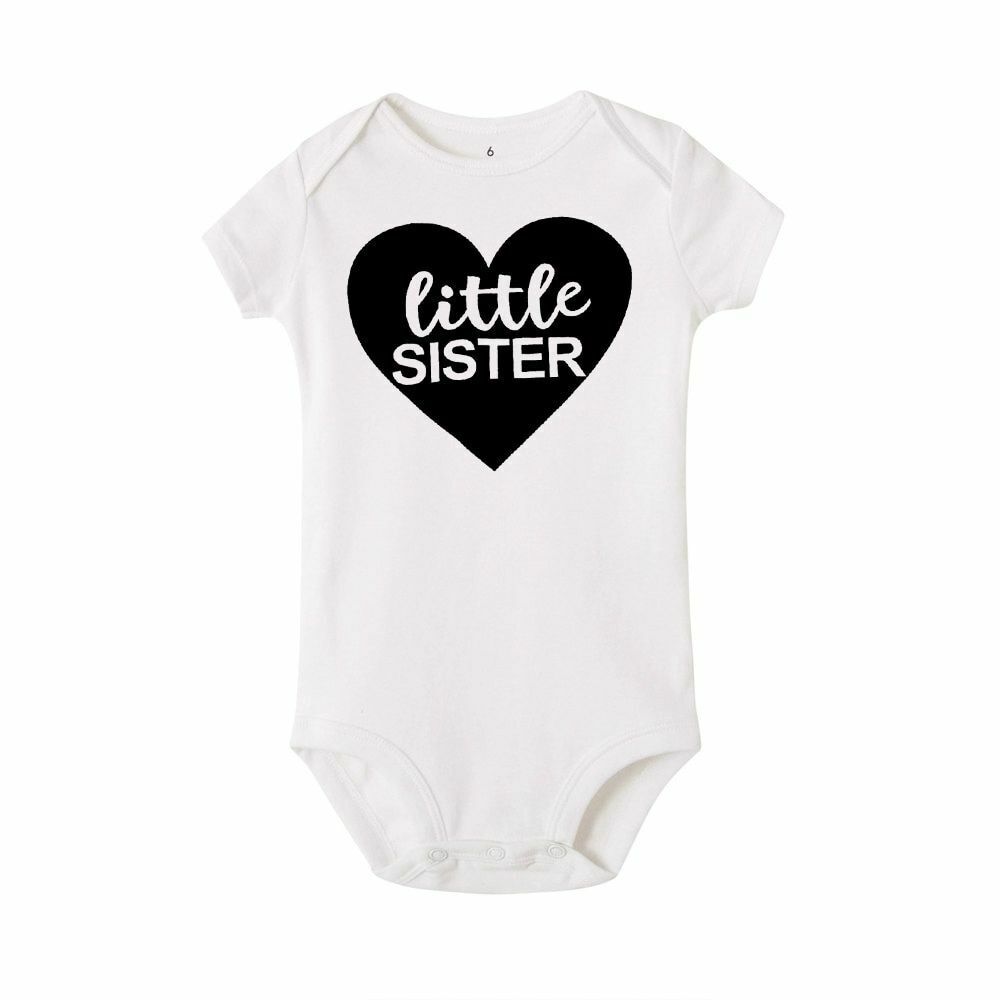 Matching Clothes Big/little Sisters Newborn Infant Short Sleeve T-shirts Outfit
