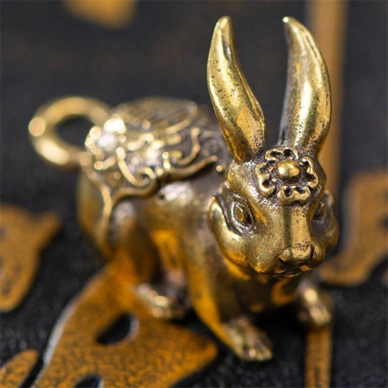 NewSolid Brass Figurine Vintage Animal Tea Pet Ornament Keychain Miniature