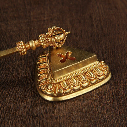 5.7" Tibetan Copper Manjushri Sword Nepal Buddhist Vajra Sacrifice Talisman