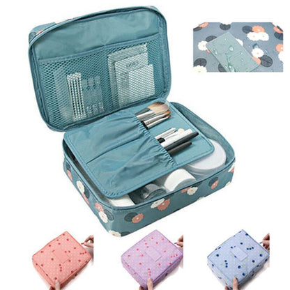 Cosmetic Bag Waterproof Zipper Makeup Purse Multifunction Organizer Traveling