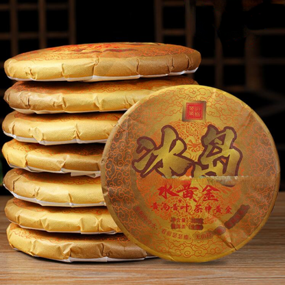 357g Icelandic Water Gold Tea Yunnan Pu-erh Seven Seed Large Leaf Gold Cake Tea