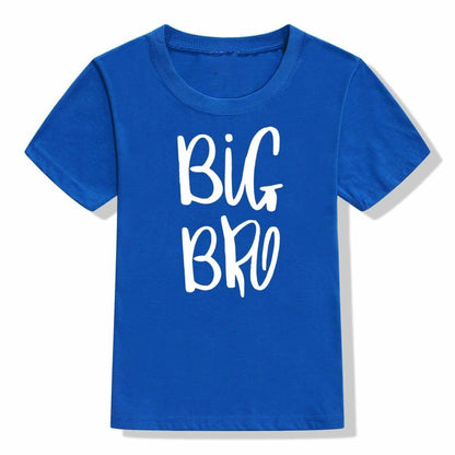 T-Shirt Big Brother Little Sibling Short Sleeve Tees Clothes Kids Baby Boys Tops
