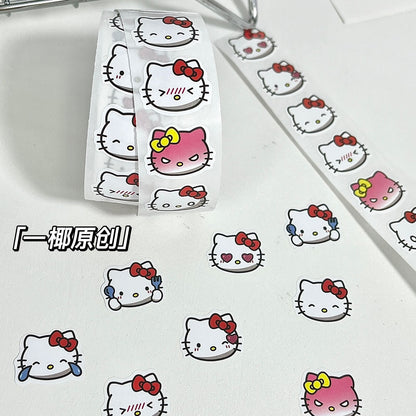 Hellokitty Roll Sticker Cartoon Decoration Handbook Sticker Sealing Sticker