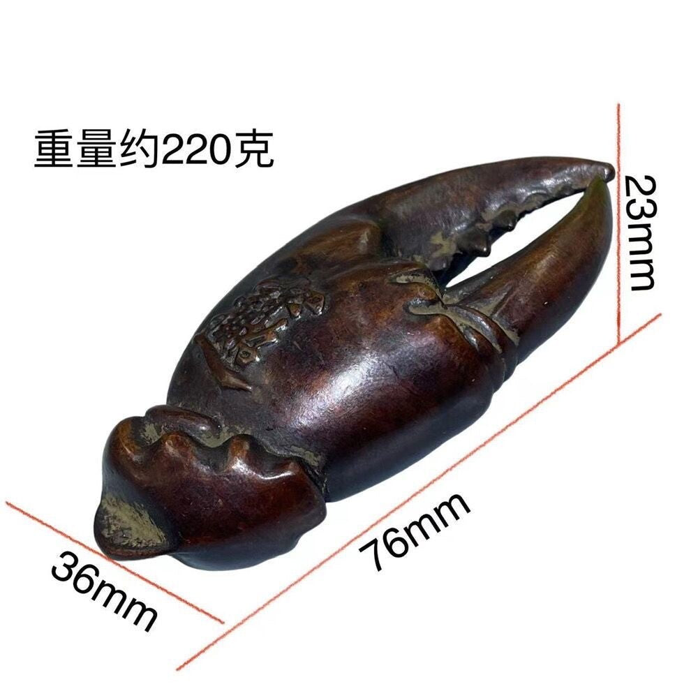 Fortune Rare Chinese Bronze Crab Figure Statue Collectable Table Decor Tea Pet