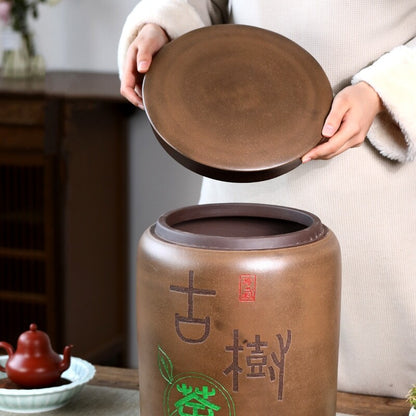 Big Jar With Lid Handmade Tea Canister Can Save 14 Pu'er Tea Cake Zisha Sealed