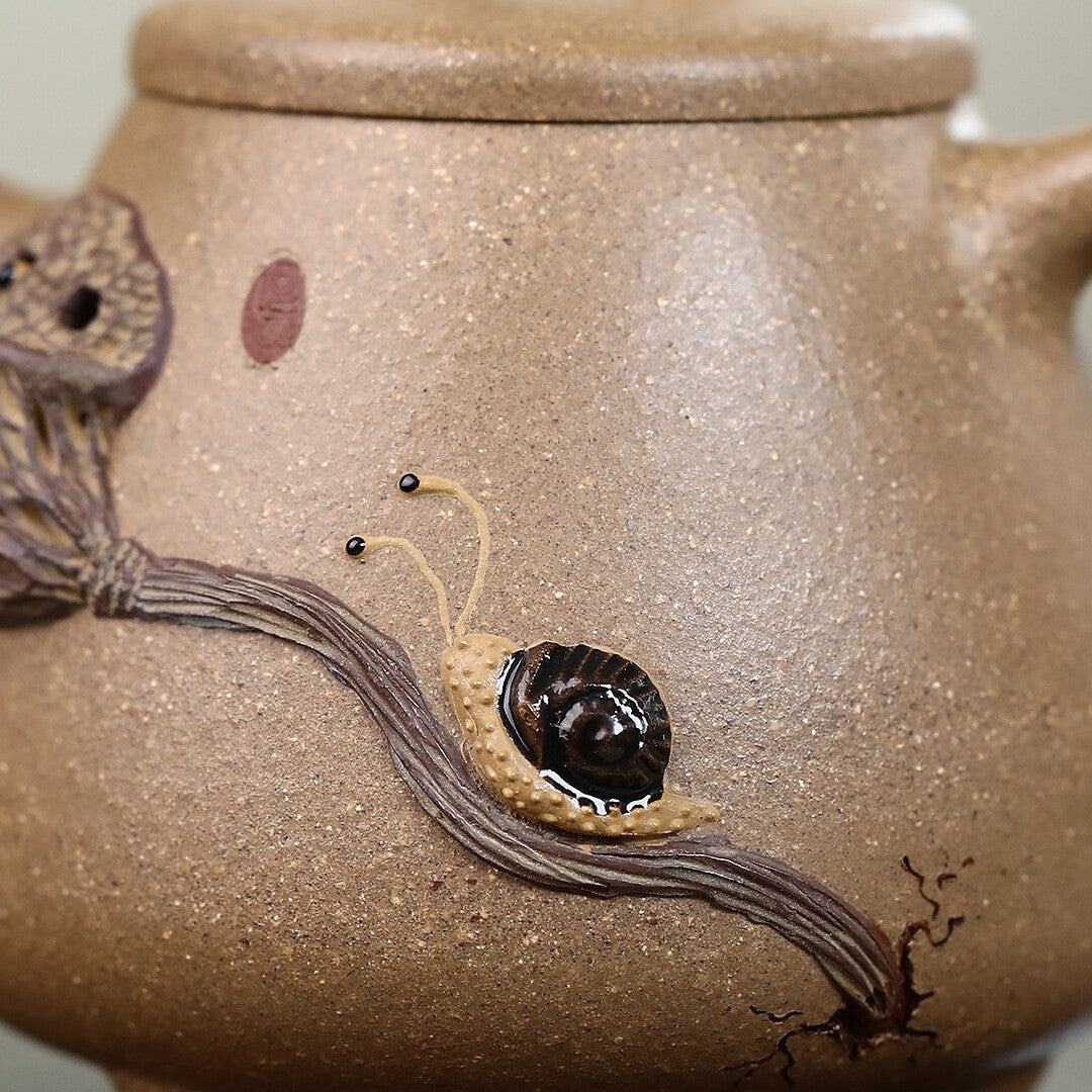Handmade Tea Pot Lotus Carved Relief Real Yixing Zisha Duan Clay Master Pot New