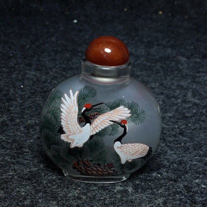 Ancient Chinese handmade interior painting ancient glazed snuff bottle