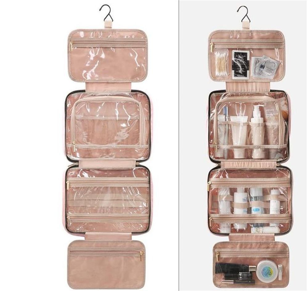 Cosmetics Storage Bag Travel Waterproof Folded Large Hanging Makeup Bags Nylon