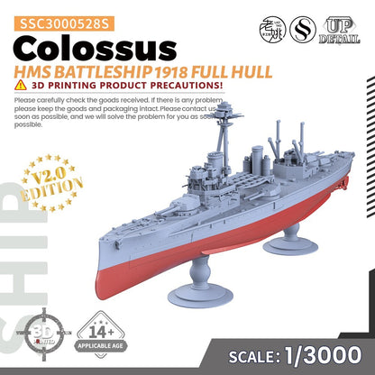 SSC3000528S 1/3000 Military Model Kit HMS Colossus Battleship 1918 Full Hull