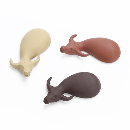 One Buffalo Tea Pet Tray Yixing Zisha Purple Clay China Ornament Household Car