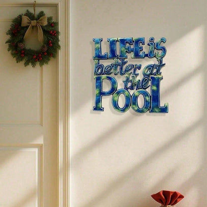 CIFbuy Coastal Beach House Metal Wall Art Summer Pool Party Nautical Home Decor