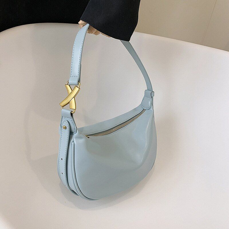 Vintage Bag Synthetic Leather Zipper Shoulder Purses Simple Handbags 28*15*8 CM