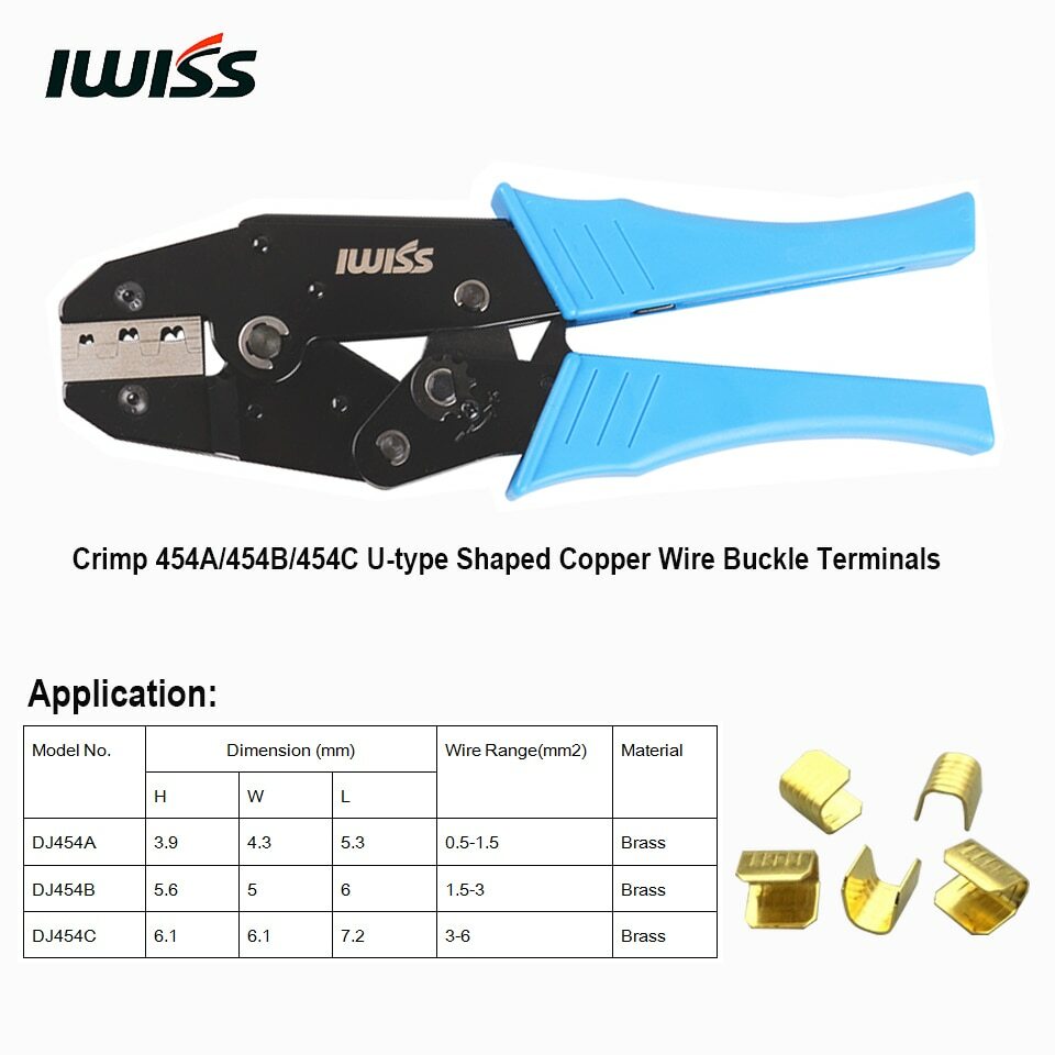 IWISS IWS-02B 1-6mm2 Wire Clamp Pliers Wire Terminal Crimping Tool for 3-10A