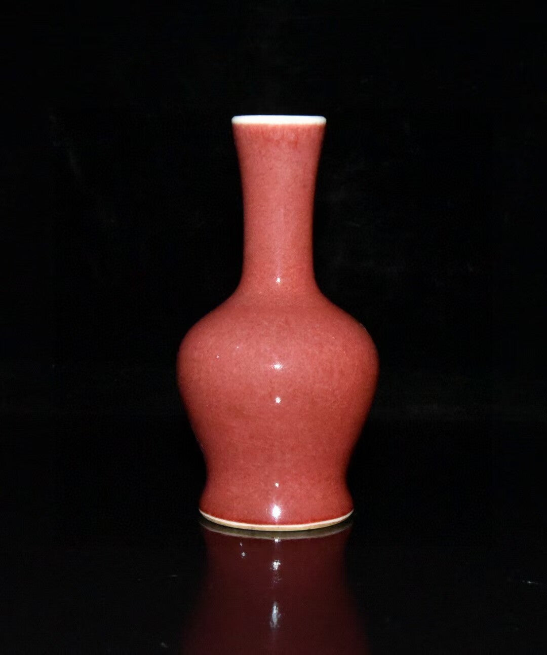 4.4“ Old Chinese The Qing Dynasty Jihong Glaze Ringing Bell Bottle