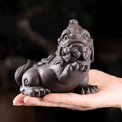 China Zisha Tea Pet Purple Clay Tea Play Wealth Bring Home Creative Brave Troops