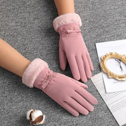 New Womens Cycling Cashmere Sheepskin Winter Warm Blue Short Gloves Nine Colors
