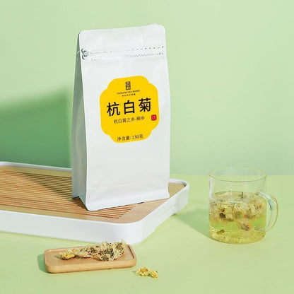 Chrysanthemum Tea Healthy Herb卢正浩150g杭白菊hangbaiju特级桐乡菊花茶juhua Tea养生健康花草茶清醇甘美清热明目