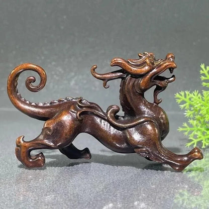 Exquisite Retro Purple Copper Leather Embroidered Tea Pet Decoration Accessories