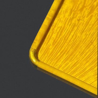 Golden Phoebe Full Water Ripple Tray 30x22x3cm Solid Wood Tea/Candy