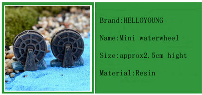 Creative Handicrafts Mini 4pcs Mini Waterwheel Decoration Supplies Garden Deco