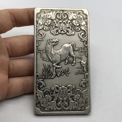 Vintage Antique Style Zodiac Horse Amulet Pendant, Copper Plated