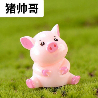 3pcs/lot Pig Family Micro Landscape PVC Crafts Home Mini Accessories Creative