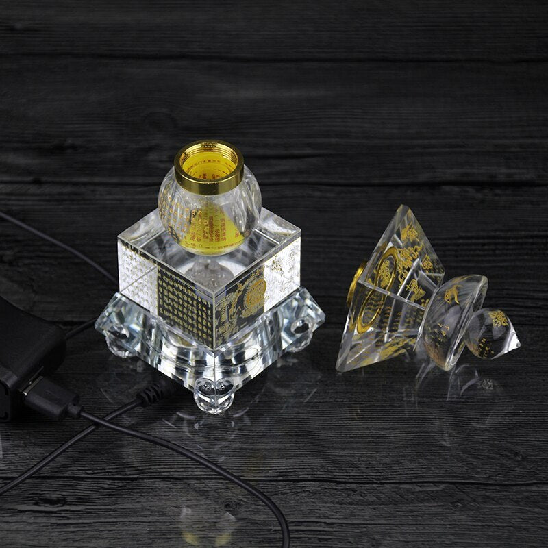 5.1" Buddhism Stupa Pagoda Buddhist Talisman Crystal Buddha Dagoba Tower Statue
