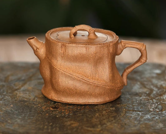 120cc chinese Yixing Handmade Zisha teapot Duan Clay Bamboo Hu Gongfu Tea Pot