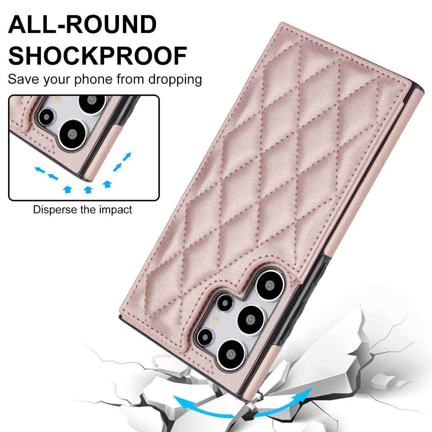 For Samsung Galaxy S25 S24 S23 S22 S21 S20 Ultra Case, Flip Folio Leather Wallet