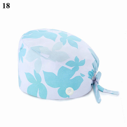 Nurse Baotou Cap Floral Surgical Cap Doctor Hat Printing Sweat-absorbent Towel