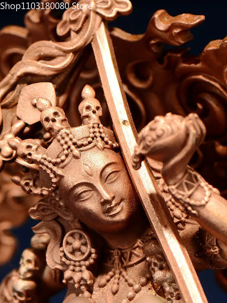 Exquisite Red Copper Carving Vajrayogini Buddha Statue Tibet Buddhism Statue