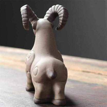 Purple Clay Goat Tea Pet Ornaments Ceramic Animal Figurine Tea Tray Accessories