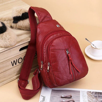 Women Chest Bag Soft PU Leather Crossbody Bags Bags Travel Backpack