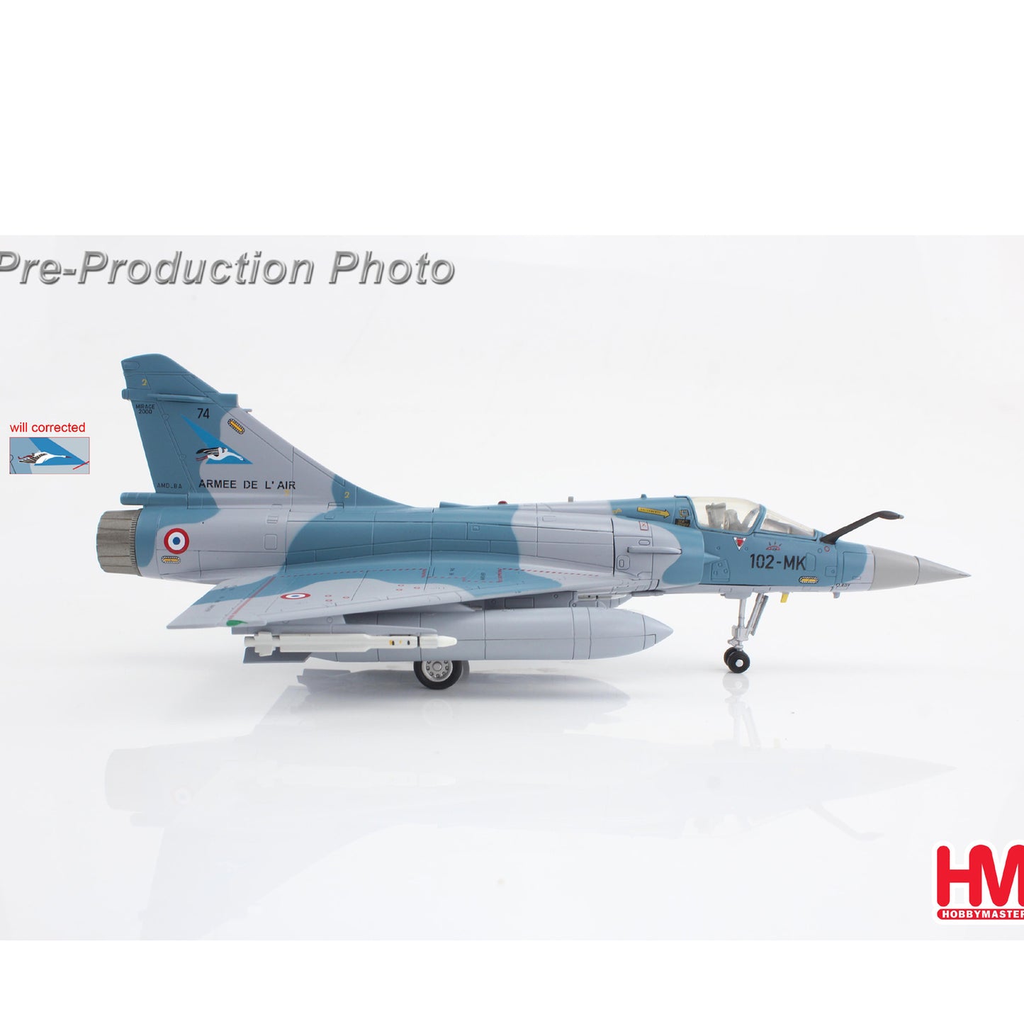 1:72 HM Mirage 2000-5 102-MK, French Air Force Fighte Diecast Aircraft Model