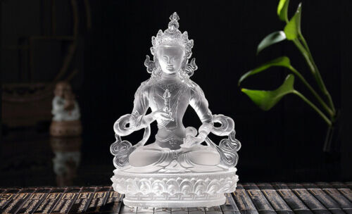 3.1" VAJRASATTVA LORD OF PURIFIED MIND COLLECT TIBETAN BLESSED CRYSTAL STATUE