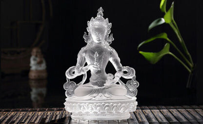 3.1" VAJRASATTVA LORD OF PURIFIED MIND COLLECT TIBETAN BLESSED CRYSTAL STATUE