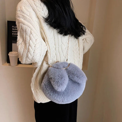 Cross Body Bag Women Chain Single Shoulder Bag Ball Shape Winter