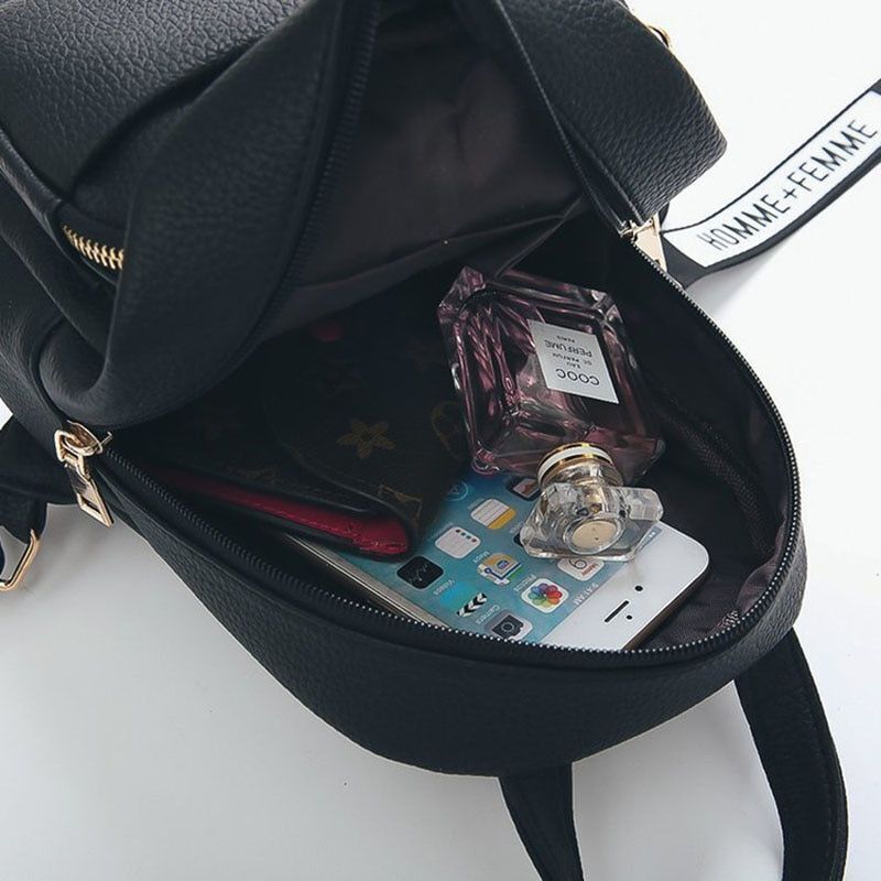 Backpack School Bag Leather Softback Waterproof Small Bags Purse Polyester Gray