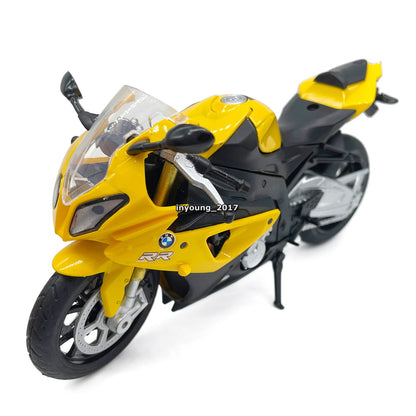 1/12 BMW S1000RR Motorcycle Model Toy Diecast Toy Vehicle for Kids Boys Yellow