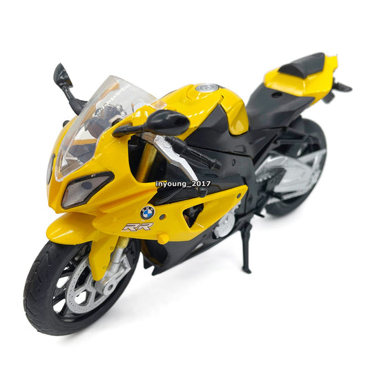 1/12 BMW S1000RR Motorcycle Model Toy Diecast Toy Vehicle for Kids Boys Yellow