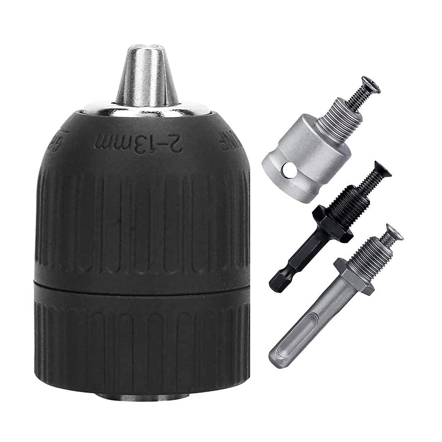 New Rotary Hammer Wrench Adapter Kit With 2-13mm Keyless Drill Chuck Adapter