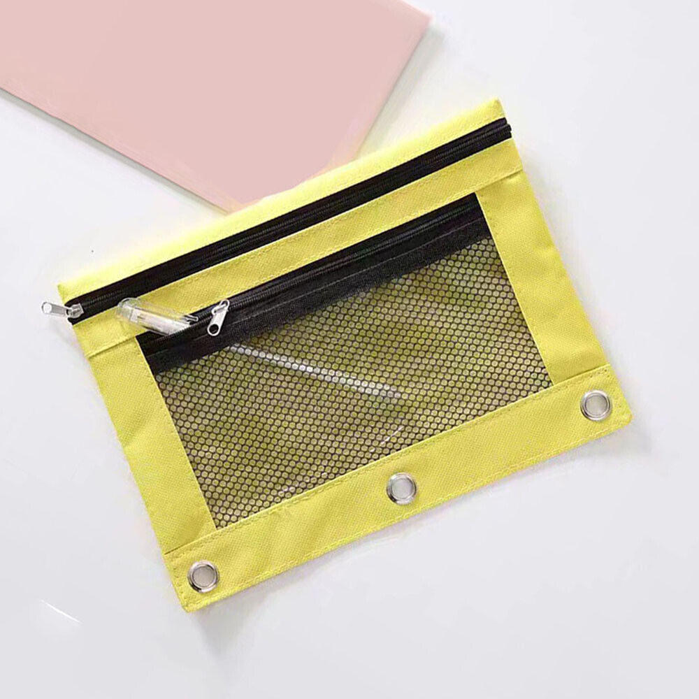 Mesh Pencil Pen Case Zipper Travel Pouch Cosmetic Bag Storage Stationery ಇ