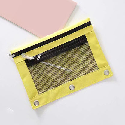 Mesh Pencil Pen Case Zipper Travel Pouch Cosmetic Bag Storage Stationery ಇ