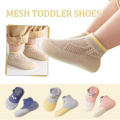 Baby Infant Mesh Toddler Breathable Knit Socks Slipper Rubber Sole Floor Shoes