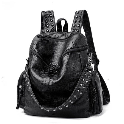 Backpacks Women Leather Daypack Anti-theft Travel Bag Large School Bag