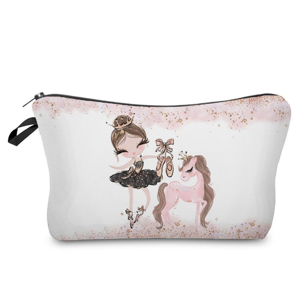 Makeup Bags Dancer Print Cosmetic Case Toiletries Organizer Traveling Polyester