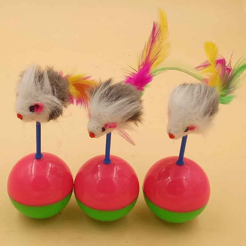 Cat Toy Teaser Ball Interactive Plastic Funny Mouse Tumbler Dog Training Kitten