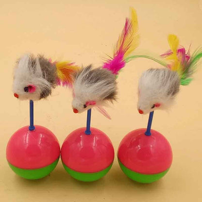 Cat Toy Teaser Ball Interactive Plastic Funny Mouse Tumbler Dog Training Kitten